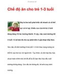 Chế độ ăn thích hợp cho trẻ 1-3 tuổi