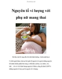 Nguyên tố vi lượng với phụ nữ mang thai