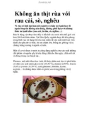 Không ăn thịt rùa với rau cải, sò, nghêu