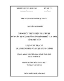 Luận văn thạc sĩ Luật học: Năng lực thực hiện pháp luật của cán bộ xã, phường ở thành phố Tuy Hòa, tỉnh Phú Yên