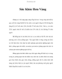 Sức Khỏe Hơn Vàng