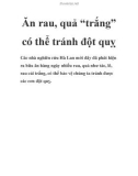 Ăn rau, quả 'trắng' có thể tránh đột quỵ