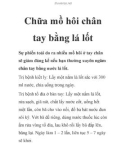 Chữa mồ hôi chân tay bằng lá lốt