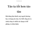 Táo ta tốt hơn táo tàu