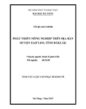 Tóm tắt Luận văn Thạc sĩ Kinh tế phát triển: Phát triển nông nghiệp trên địa bàn huyện EaH'leo, tỉnh Đăk Lăk