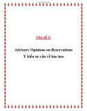 Tiểu luận: Advisory Opinions on Reservations Ý kiến tư vấn về bảo lưu