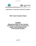 Báo cáo khoa học nông nghiệp Replacing fertiliser N with rhizobial inoculants for legumes in Vietnam for greater farm profitability and environmental benefits MS9