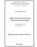 Tóm tắt Luận án tiến sĩ Ngữ văn: Nghiên cứu văn bản và giá trị thơ chữ Hán Nguyễn Bảo