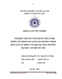 Tóm tắt Khóa luận tốt nghiệp khoa Văn hóa du lịch: Tìm hiểu việc đưa ứng dụng Công nghệ thông tin trong du lịch vào chương trình đào tạo của Khoa Văn hóa Du lịch, Trường Đại học Văn hóa Hà Nội