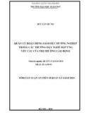 Tóm tắt Luận án Tiến sĩ Quản lý giáo dục: Quản lý hoạt động giáo dục hướng nghiệp trong các trường dạy nghề đáp ứng yêu cầu của thị trường lao động