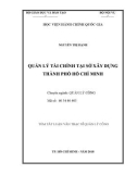 Tóm tắt Luận văn thạc sĩ Quản lý công: Quản lý tài chính tại Sở Xây dựng Thành phố Hồ Chí Minh