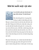 Khi bé nuốt một vật nhỏ