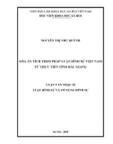 Luận văn Thạc sĩ Luật hình sự và Tố tụng hình sự: Xóa án tích theo pháp luật hình sự Việt Nam từ thực tiễn tỉnh Bắc Giang