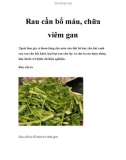 Rau cần bổ máu, chữa viêm gan