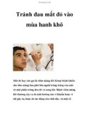 Tránh đau mắt đỏ vào mùa hanh khô