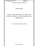 Luận văn Thạc sĩ Quản lý công: Năng lực thực thi công vụ của công chức tỉnh Xay Nha Bu Ly, nước Cộng hòa dân chủ nhân dân Lào