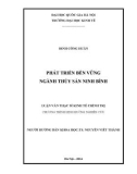 Luận văn Thạc sĩ Kinh tế chính trị: Phát triển bền vững ngành thủy sản Ninh Bình