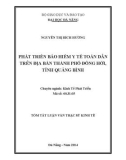 Tóm tắt luận văn Thạc sĩ Kinh tế: Phát triển bảo hiểm y tế toàn dân tại thành phố Đồng Hới - tỉnh Quảng Bình