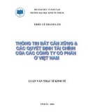 Luận văn Thạc sĩ Kinh tế: Thông tin bất cân xứng và các quyết định tài chính của các công ty cổ phần ở Việt Nam