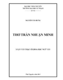 Luận văn Thạc sĩ Khoa học Ngữ văn: Thơ Trần Nhuận Minh