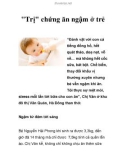 Trị chứng ăn ngậm ở trẻ