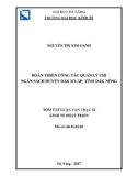 Tóm tắt Luận văn Thạc sĩ Kinh tế phát triển: Hoàn thiện công tác quản lý chi Ngân sách huyện Đắk R'lấp, tỉnh Đắk Nông