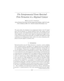 The Entrepreneurial Event Revisited: firm formation in a regional context