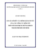 Luận văn Thạc sĩ Kinh tế: Cơ cấu sở hữu và chính sách cổ tức của các công ty niêm yết trên sở giao dịch chứng khoán thành phố Hồ Chí Minh