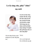 Lơ là răng sữa, phải chữa nụ cười