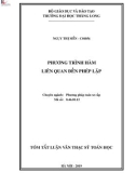 Tóm tắt luận văn Thạc sĩ Toán học: Phương trình hàm liên quan đến phép lặp