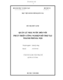 Tóm tắt Luận văn Thạc sĩ Quản lý công: Quản lý nhà nước đối với phát triển công nghiệp hỗ trợ tại thành phố Hà Nội