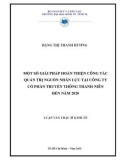 Luận văn Thạc sĩ Kinh tế: Một số giải pháp hoàn thiện công tác quản trị nguồn nhân lực tại Công ty cổ phần truyền thông Thanh Niên