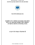 Luận văn Thạc sĩ Kinh tế: Nghiên cứu chính sách khả thi thúc đẩy các doanh nghệp viễn thông sử dụng chung cơ sở hạ tầng