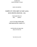 Luận văn Thạc sĩ Hóa học: Nghiên cứu tổng hợp vật liệu LaFeO3 bằng phương pháp sol-gel