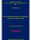 Luận văn Thạc sĩ Ngữ văn: Vấn đề phạm trù nội động - Ngoại động trong tiếng Việt hiện đại