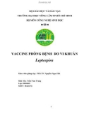 LUẬN VĂN: VACCINE PHÒNG BỆNH DO VI KHUẨN