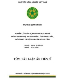 Tóm tắt luận án Tiến sĩ Quản lý đất đai: Nghiên cứu tác động của khu kinh tế đông nam Nghệ An đến quản lý sử dụng đất, đời sống và việc làm của người dân