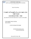 Luận văn Thạc sĩ Văn học: Ý thức về nghề của nhà văn Việt Nam giai đoạn 1930 - 1945 (Qua một số tuyên ngôn nghệ thuật và sáng tác tiêu biểu)