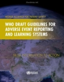 WHO Draft GuiDelines fOr aDverse event repOrtinG anD learninG systems