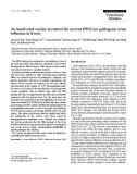 Báo cáo khoa học: An inactivated vaccine to control the current H9N2 low pathogenic avian influenza in Korea