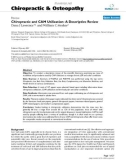 Báo cáo y học: Chiropractic and CAM Utilization: A Descriptive Review