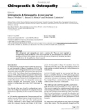 Báo cáo y học: Chiropractic & Osteopathy. A new journal