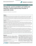 Báo cáo y học: Chiropractic care for paediatric and adolescent Attention-Deficit/Hyperactivity Disorder: A systematic review