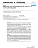 Báo cáo y học: Chiropractic manipulation in pediatric health conditions – an updated systematic review