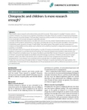 Báo cáo y học: Chiropractic and children: Is more research enoug