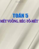 Bài giảng Toán 5 chương 1 bài 11: Đê-ca-mét vuông. Héc-tô-mét vuông