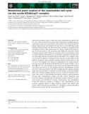 Báo cáo khoa học: Restriction point control of the mammalian cell cycle via the cyclin E/Cdk2: p27 complex