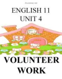 Bài giảng Tiếng Anh 11 Unit 4: Volunteer work