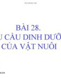 Bài giảng Công nghệ 10 bài 28: Nhu cầu dinh dưỡng của vật nuôi