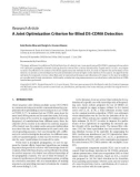 Báo cáo hóa học: Research Article A Joint Optimization Criterion for Blind DS-CDMA Detection